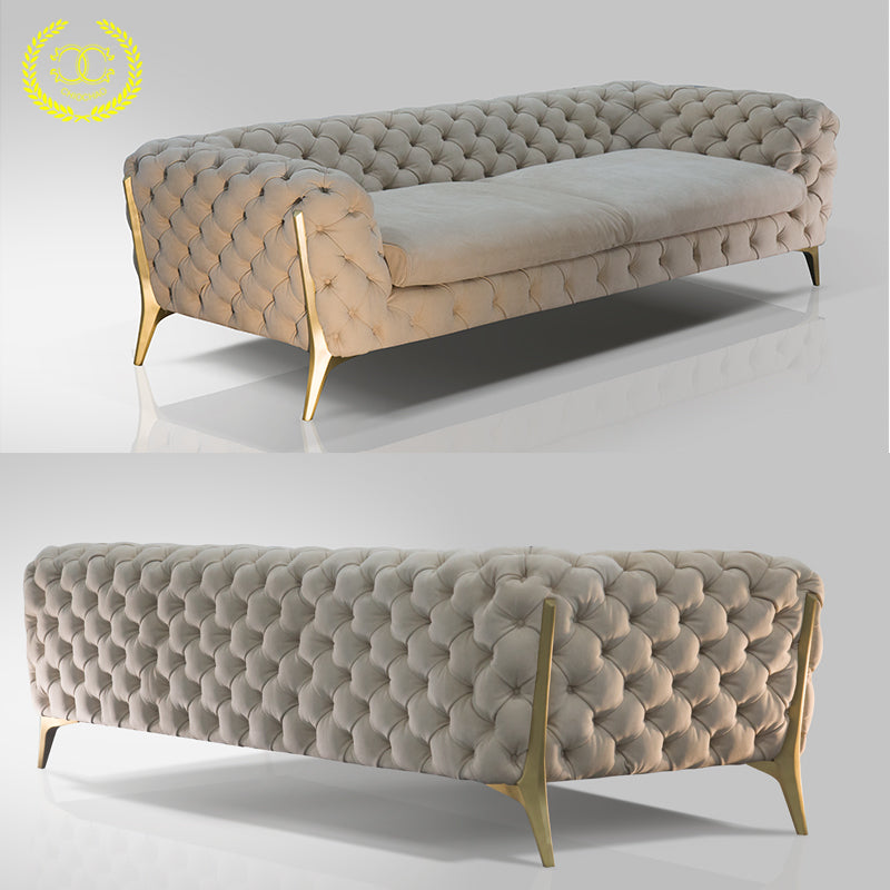 Retro high copper leg sofa