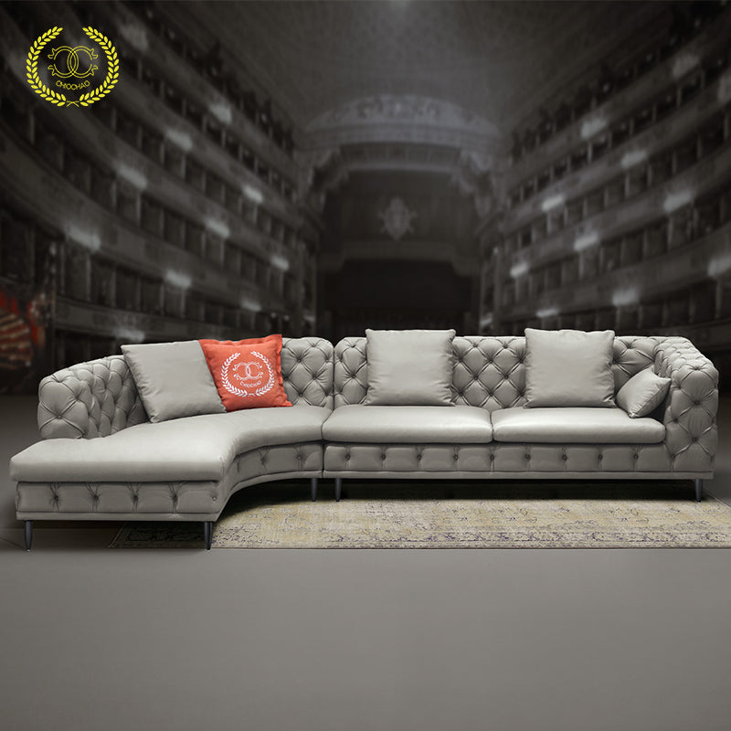 Curved corner sofa