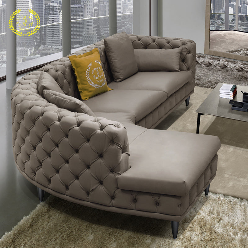 Curved corner sofa