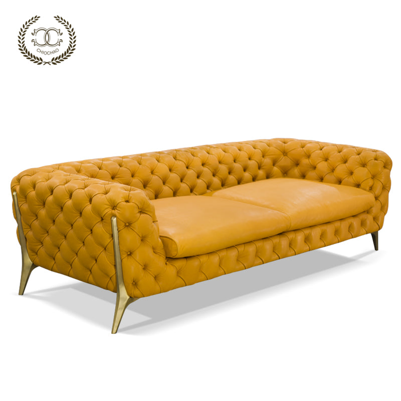 Retro high copper leg sofa