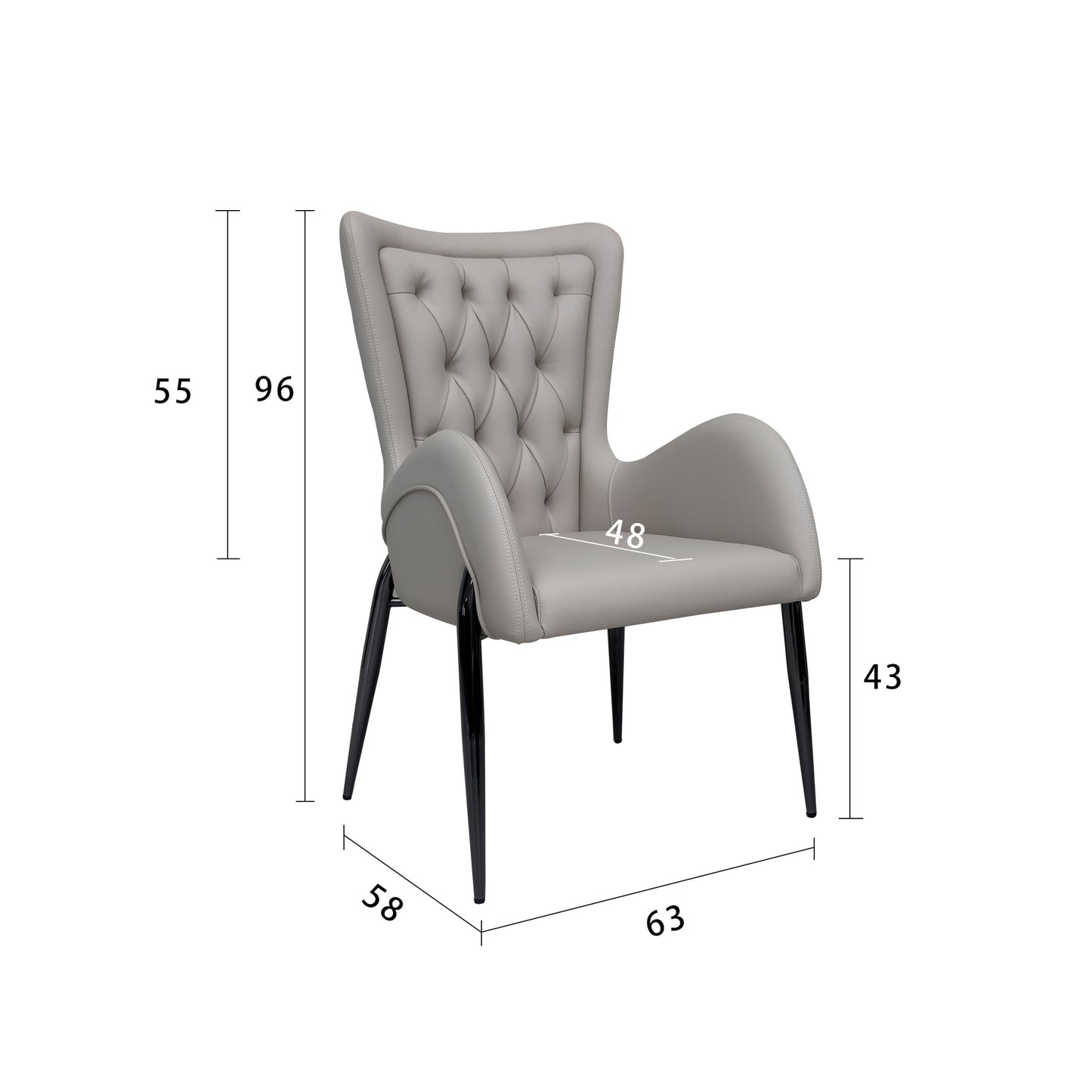 High back dining chair
