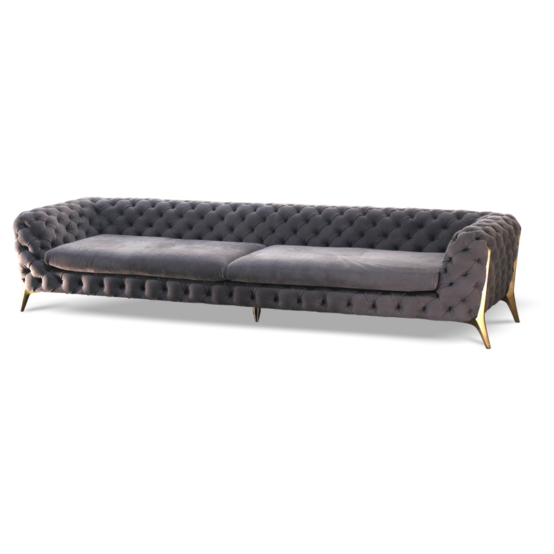 Retro high copper leg sofa