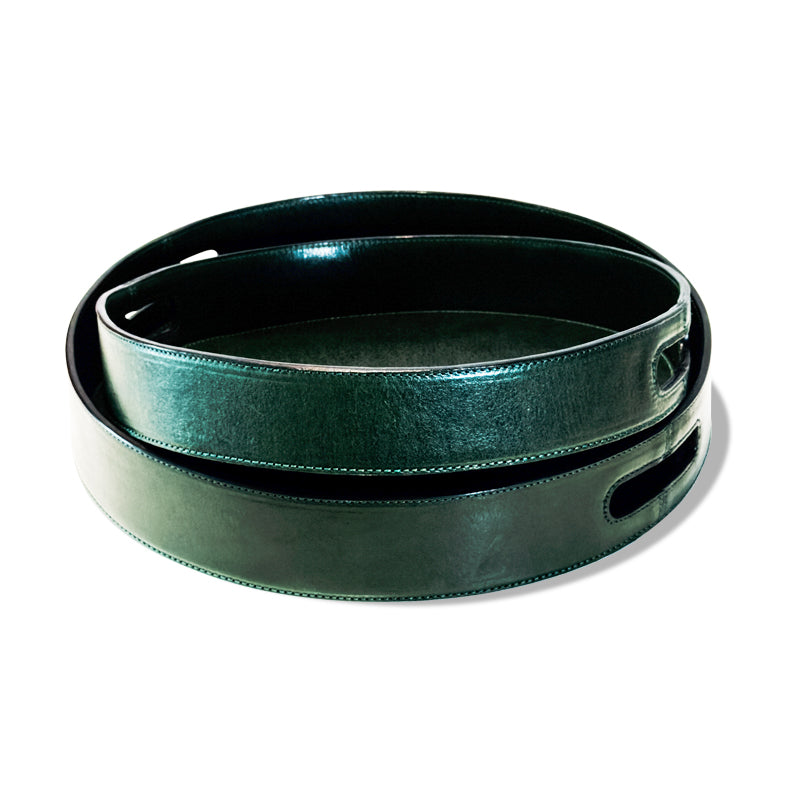 Genuine leather round tray
