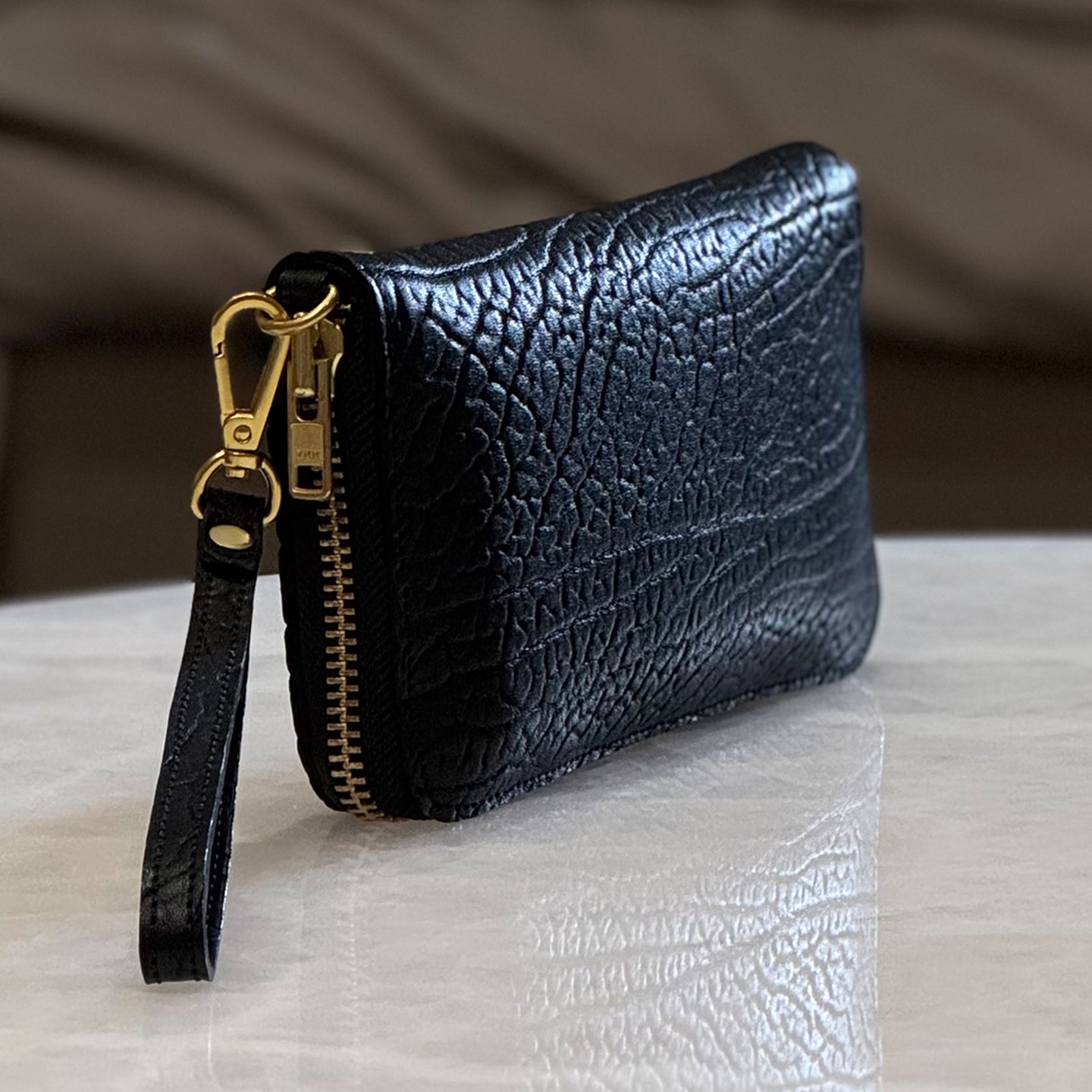 Long-style genuine leather wallet