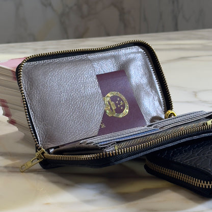 Long-style genuine leather wallet