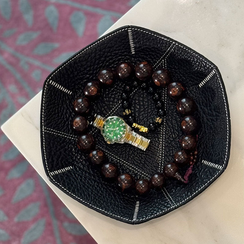 Genuine leather storage tray