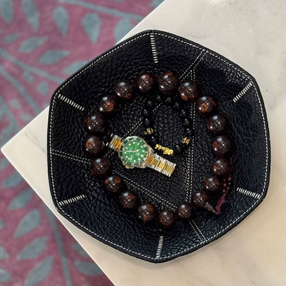 Genuine leather storage tray