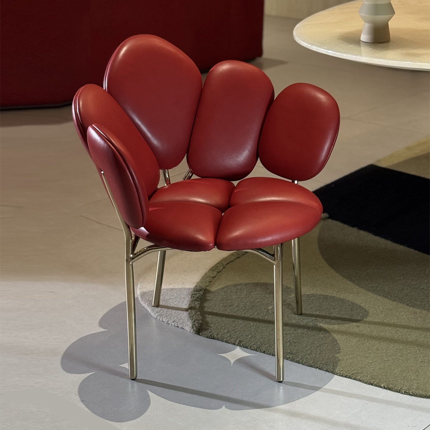 Genuine Leather Petal Chair