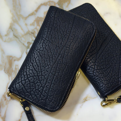 Long-style genuine leather wallet