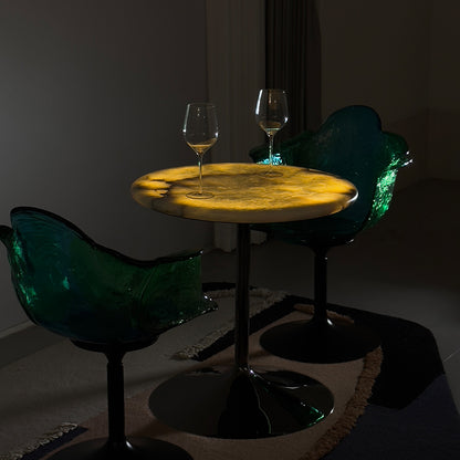 Custom glowing small round table