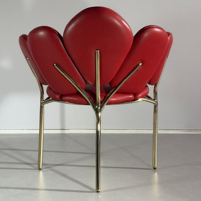 Genuine Leather Petal Chair