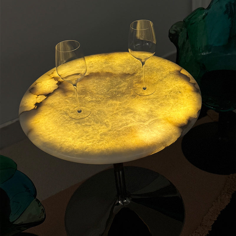 Custom glowing small round table