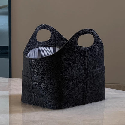 Genuine leather shopping basket